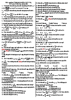 Câu hỏi trắc nghiệm Giải tích 12 - Tính đơn điệu của hàm số